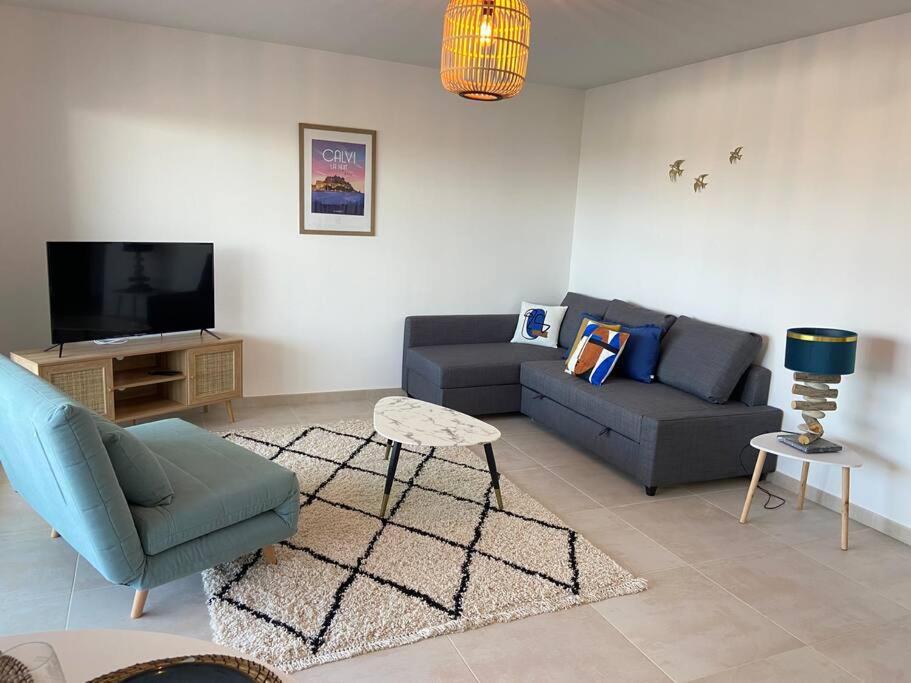 Exceptionnelle Vue Mer Calvi - Piscine - T2 Luaran gambar